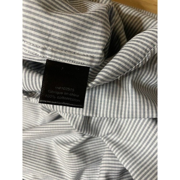 John Varvatos Star USA Mens Sz 16/5 Reg Striped Dress Shirt Superfine Cotton - Picture 6 of 6